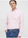 Риза Tommy Hilfiger мъжка в лилаво със стандартна кройка с яка с копче