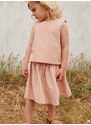 Детска памучна пола Liewood в бежово къс модел разкроен модел