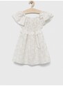 Детска памучна рокля Birba&Trybeyond в бяло къс модел разкроен модел