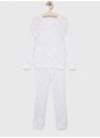 Памучна пижама Polo Ralph Lauren в бяло с десен