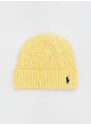 Памучна шапка Polo Ralph Lauren в жълто от памук