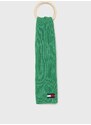 Детски шал Tommy Hilfiger в зелено с изчистен дизайн