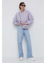 Яке бомбър Calvin Klein Jeans в лилаво преходен модел