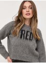 Пуловер с вълна Red Valentino дамски в сиво