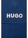 Памучна шапка с козирка HUGO в тъмносиньо с апликация 50496033
