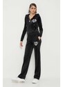 Суичър Juicy Couture в черно с качулка с апликация