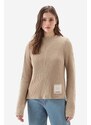 Памучен пуловер Woolrich Natural Dyeing в бежово