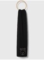 Вълнен шал Moschino в черно с апликация