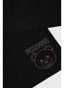 Вълнен шал Moschino в черно с апликация