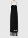 Вълнен шал Moschino в черно с изчистен дизайн