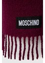 Вълнен шал Moschino в бордо с изчистен дизайн