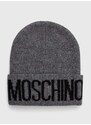 Вълнена шапка Moschino в сиво