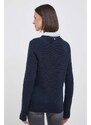 Вълнен пуловер Tommy Hilfiger дамски в тъмносиньо от лека материя