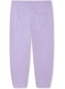 Детски памучен спортен панталон HUGO в лилаво с принт