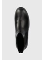 Кожени боти челси Calvin Klein Jeans TRANSP COMBAT CHELSEA LTH в черно YM0YM00754