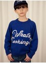 Детски памучен пуловер Mini Rodini в тъмносиньо