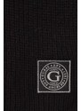 Вълнен шал Guess в черно с изчистен дизайн