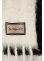 Вълнен шал Karl Lagerfeld в бяло с десен