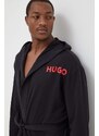 Памучен халат HUGO в черно 50501421