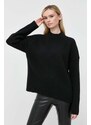 Вълнен пуловер BOSS дамски в черно