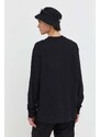 Памучна блуза с дълги ръкави Dickies в черно с апликация