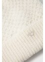 Детска шапка с вълна Emporio Armani в бяло с фина плетка
