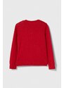 Детски пуловер Guess в червено от лека материя
