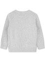 Детски памучен пуловер BOSS в сиво от лека материя