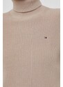 Памучен пуловер Tommy Hilfiger в бежово с поло