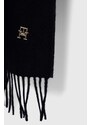 Вълнен шал Tommy Hilfiger в тъмносиньо с изчистен дизайн AW0AW15349