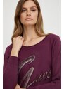 Пуловер Guess дамски в лилаво от лека материя