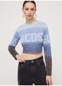 Пуловер GCDS дамски в синьо от лека материя