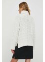 Пуловер с вълна Tommy Hilfiger дамски в бежово от топла материя с поло