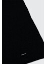 Вълнен шал Calvin Klein в черно с меланжов десен