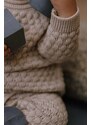 Бебешки памучен пуловер That's mine 28495 в бежово от топла материя JUNO
