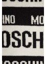 Вълнен шал Moschino в бяло с десен