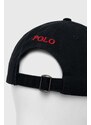 Памучна шапка с козирка Polo Ralph Lauren в черно с апликация 710548524