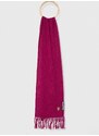 Вълнен шал Moschino в лилаво с изчистен дизайн