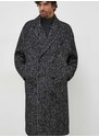 Палто Calvin Klein в черно преходен модел с двуредно закопчаване