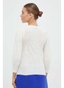 Пуловер с вълна Marella дамски в бежово от лека материя