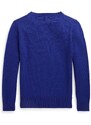 Детски памучен пуловер Polo Ralph Lauren в синьо от лека материя