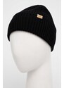 Вълнена шапка Woolrich в черно с фина плетка от вълна