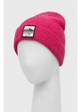 Вълнена шапка Smartwool в розово от плътен трикотаж от вълна