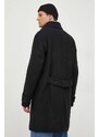 Вълнено палто Drykorn в черно преходен модел