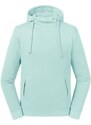 Niebieska bluza unisex Pure Organic High Collar Hooded Sweat Russell