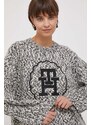 Пуловер с вълна Tommy Hilfiger дамски в черно WW0WW40720
