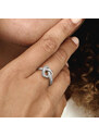 DELIS Сребърен пръстен, JW514, дизайн на сърце, с родиево покритие