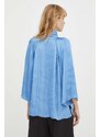 Риза Day Birger et Mikkelsen дамска в синьо със свободна кройка с класическа яка