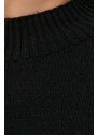 Пуловер с вълна Marella дамски в черно от лека материя с ниско поло