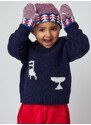 Бебешки пуловер с вълна Bobo Choses в тъмносиньо